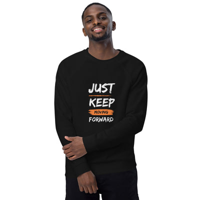 Keep Moving Forward_Unisex organic raglan sweatshirt